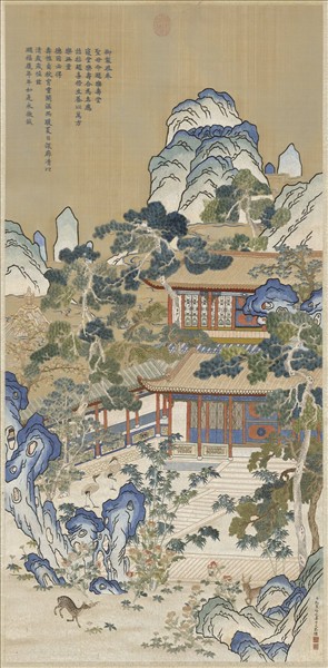 清孔憲培之妻于氏繡御製樂壽堂詩意圖　軸