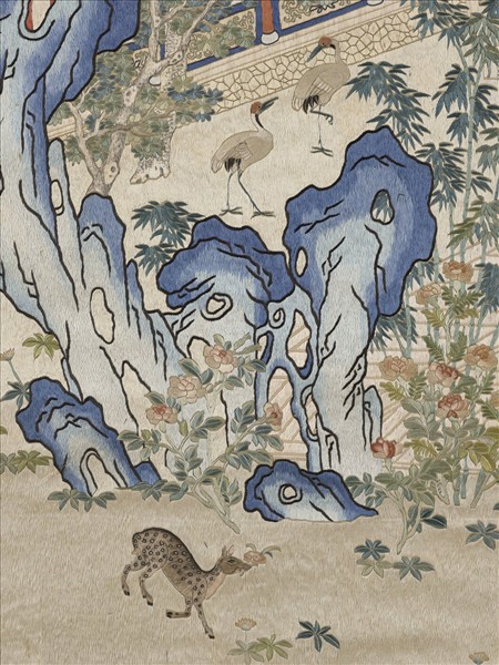 清孔憲培之妻于氏繡御製樂壽堂詩意圖　軸