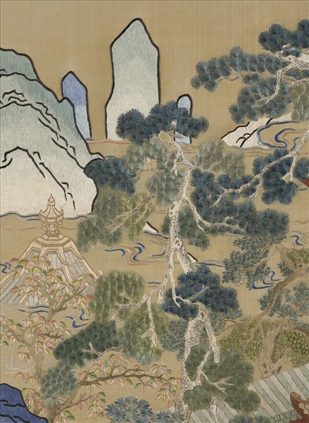 清孔憲培之妻于氏繡御製樂壽堂詩意圖　軸