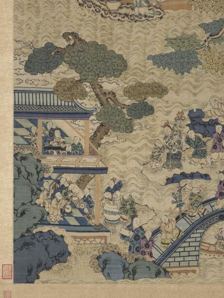 緙絲祝壽圖　軸