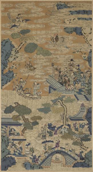 緙絲祝壽圖　軸