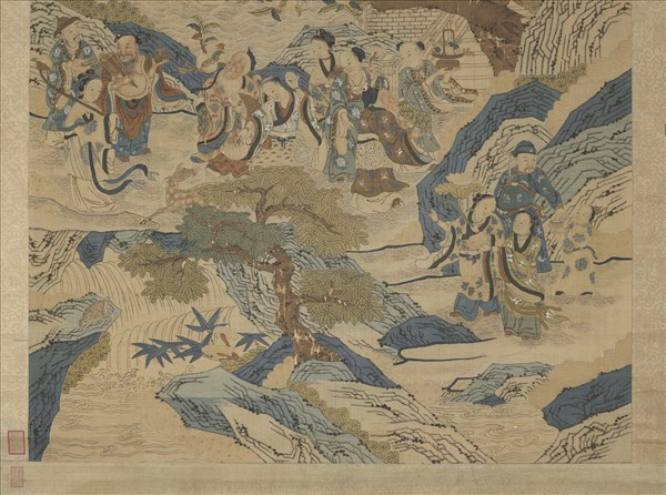 緙絲祝壽圖　軸