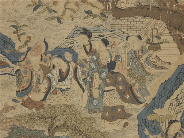 緙絲祝壽圖　軸