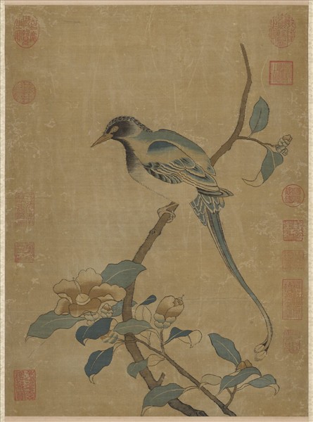 宋緙絲春光長壽　軸