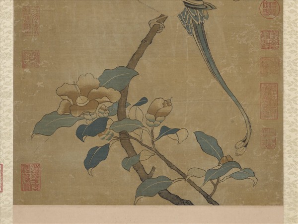 宋緙絲春光長壽　軸