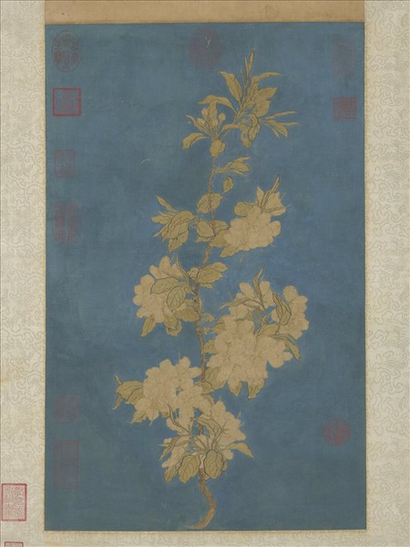 宋緙絲海棠　軸