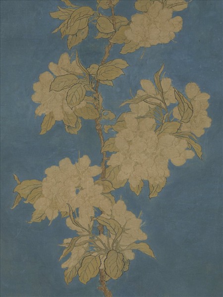 宋緙絲海棠　軸