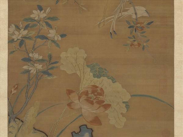 宋緙絲花鳥　軸