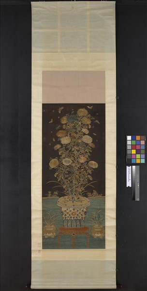 宋繡菊花廉（一）　軸