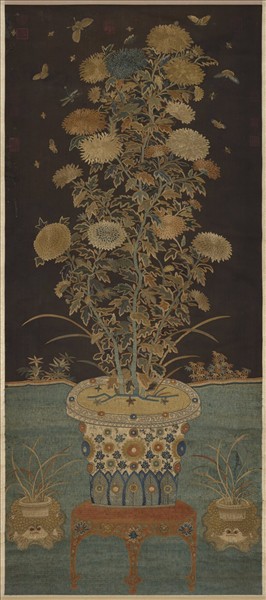 宋繡菊花廉（一）　軸