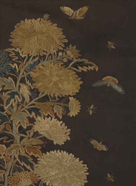 宋繡菊花廉（一）　軸