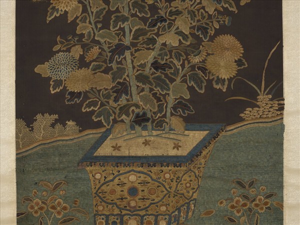 宋繡菊花廉（二）　軸