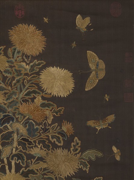 宋繡菊花廉（二）　軸