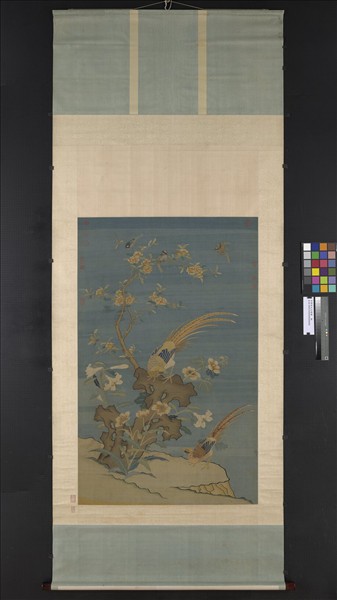 宋緙絲文石錦雞　軸