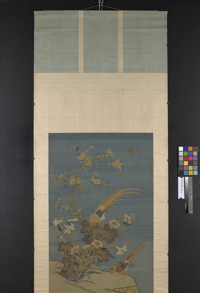 宋緙絲文石錦雞　軸