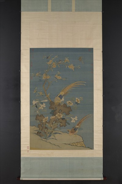 宋緙絲文石錦雞　軸