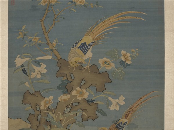 宋緙絲文石錦雞　軸