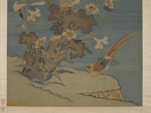 宋緙絲文石錦雞　軸