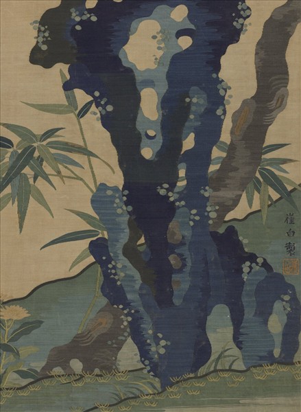 元緙絲崔白杏林春燕　軸