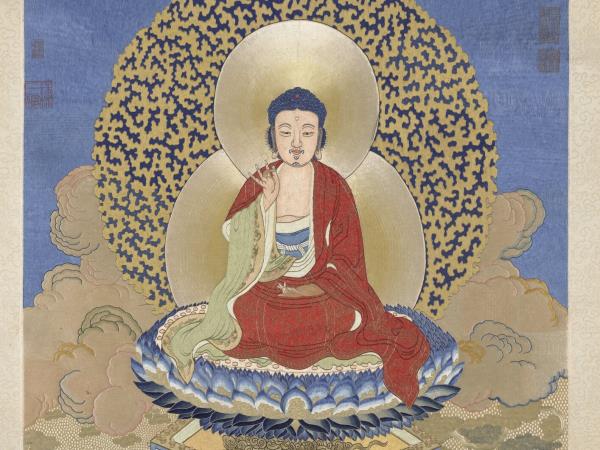 清繡線佛像（七）釋迦牟尼佛　軸