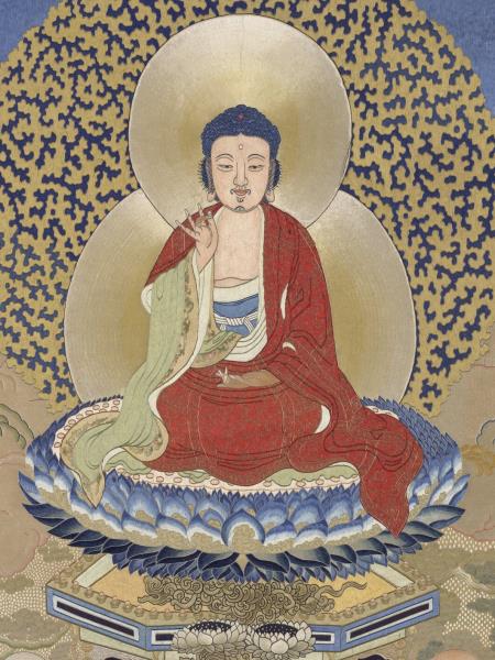 清繡線佛像（七）釋迦牟尼佛　軸