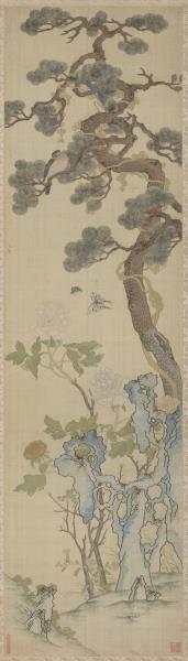 清乾隆緙絲花鳥宮屏　軸