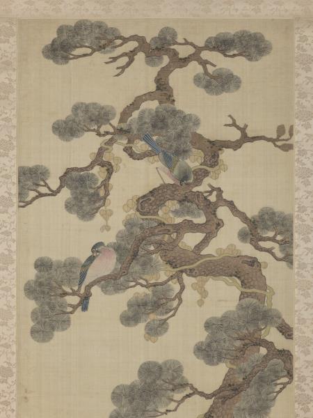 清乾隆緙絲花鳥宮屏　軸