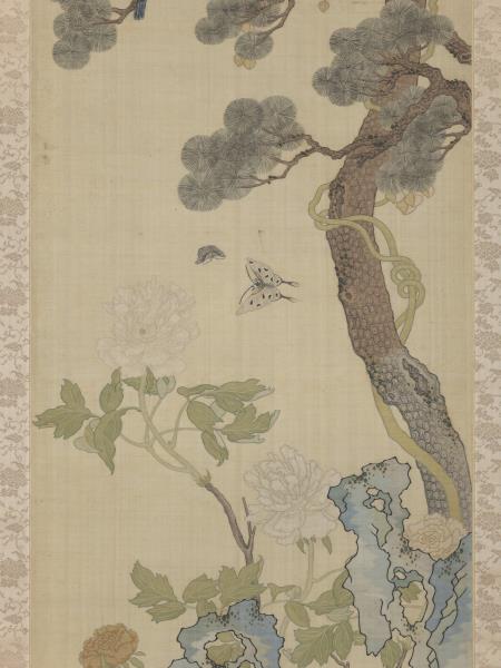 清乾隆緙絲花鳥宮屏　軸