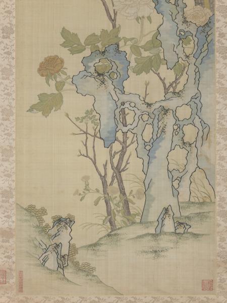 清乾隆緙絲花鳥宮屏　軸