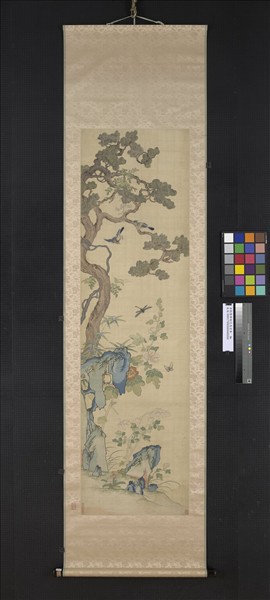 清乾隆緙絲花鳥宮屏　軸