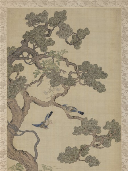 清乾隆緙絲花鳥宮屏　軸