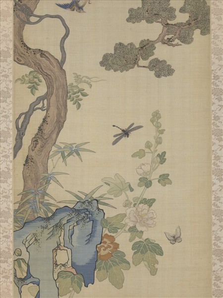 清乾隆緙絲花鳥宮屏　軸