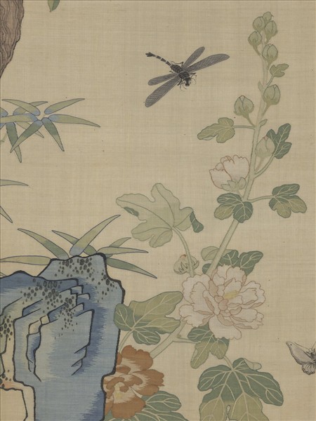 清乾隆緙絲花鳥宮屏　軸