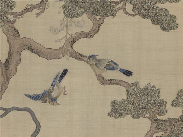 清乾隆緙絲花鳥宮屏　軸