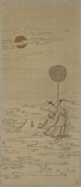 清乾隆緙絲天喜圖　軸