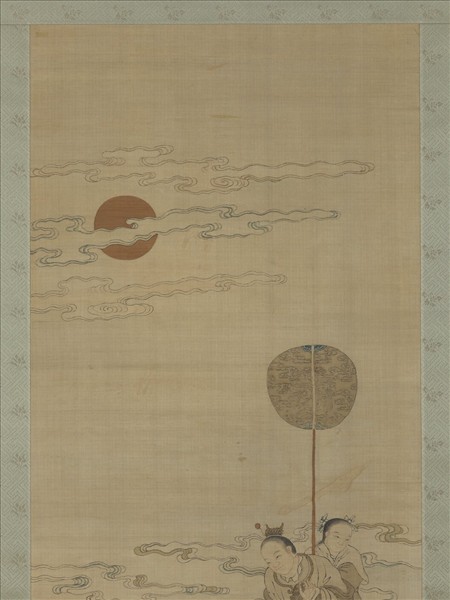 清乾隆緙絲天喜圖　軸