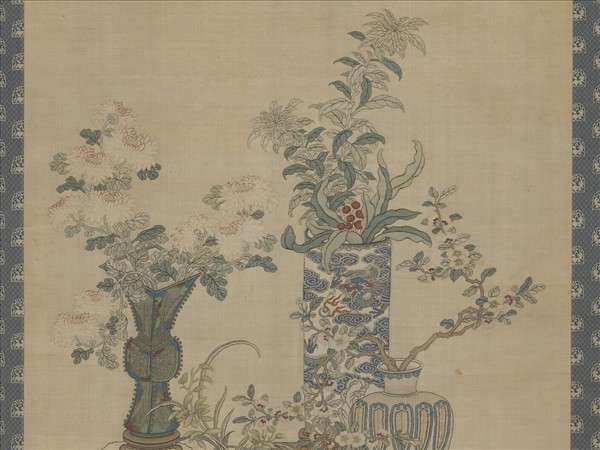 清乾隆緙絲博古花卉集錦　軸