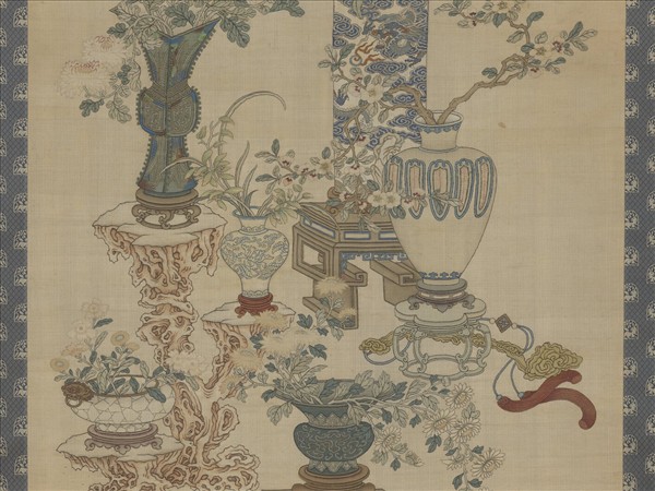 清乾隆緙絲博古花卉集錦　軸