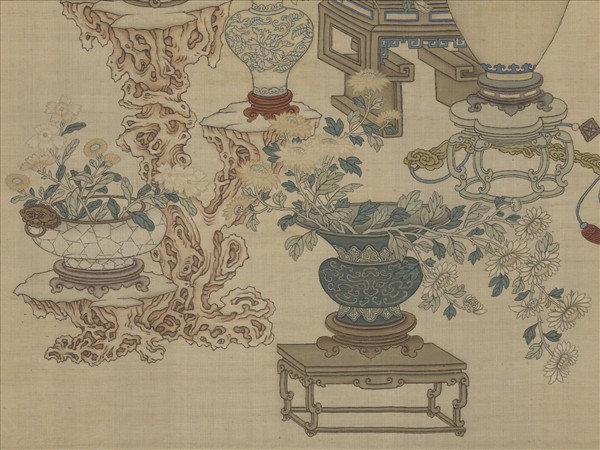 清乾隆緙絲博古花卉集錦　軸