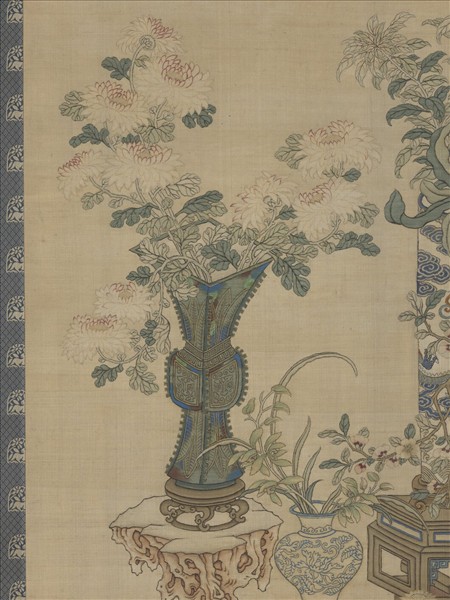 清乾隆緙絲博古花卉集錦　軸