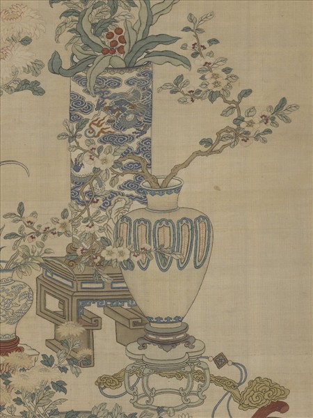 清乾隆緙絲博古花卉集錦　軸