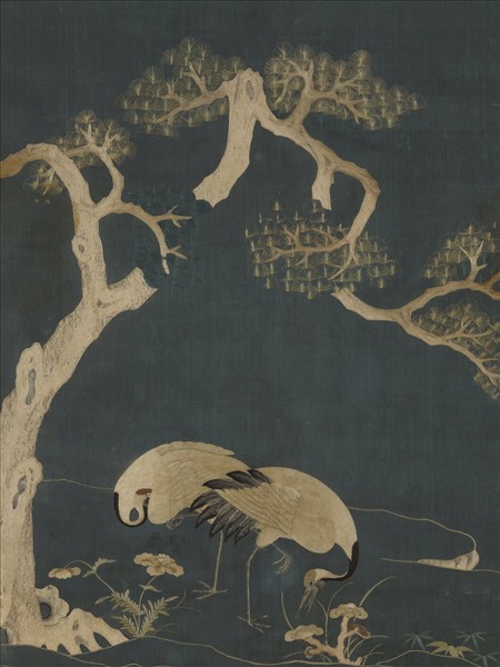 清露香園仿宋繡松鶴　軸