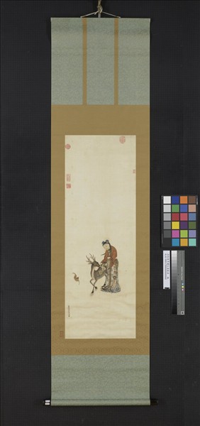 清乾隆粵繡仙童獻壽　軸