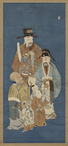 清乾隆繡三星圖　軸