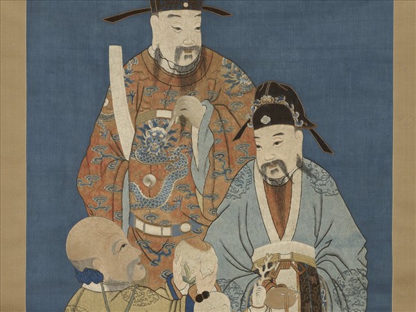 清乾隆繡三星圖　軸