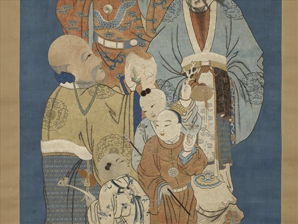 清乾隆繡三星圖　軸