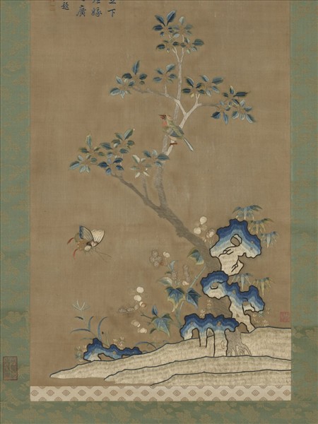 清顧繡桂子天香圖　軸