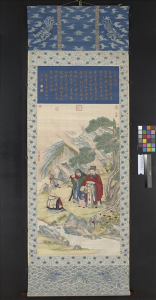 清御製三星圖頌緙絲像　軸