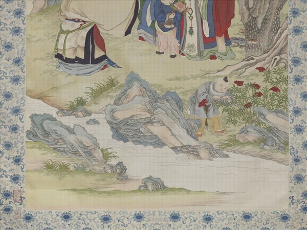 清御製三星圖頌緙絲像　軸