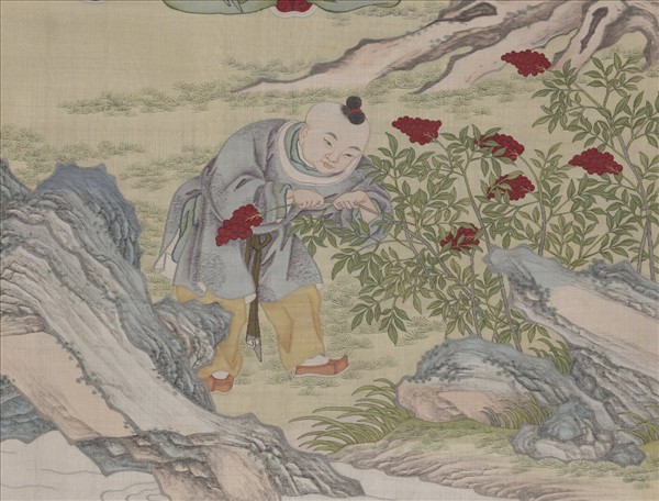 清御製三星圖頌緙絲像　軸